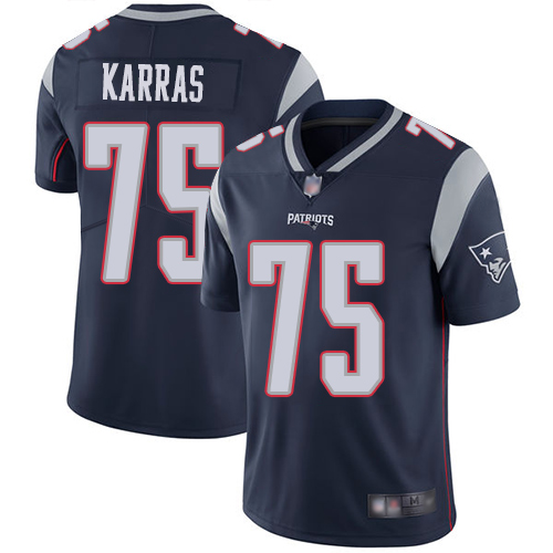 New England Patriots Football #75 Vapor Untouchable Limited Navy Blue Men Ted Karras Home NFL Jersey